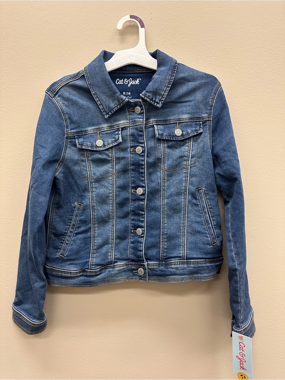 Cat & Jack Denim Girls Soft Jacket with pockets Size XL 14/16- NEW